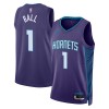 Dres Charlotte Hornets Lamelo Ball 1 Jordan 2022-23 Statement Edition Ljubičasta Swingman